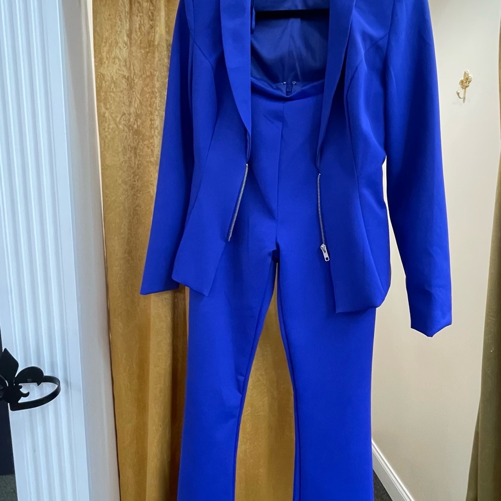 Chic Royal Blue Women's Pantsuit